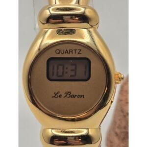 Vintage Le Baron Gold-Tone Digital Watch